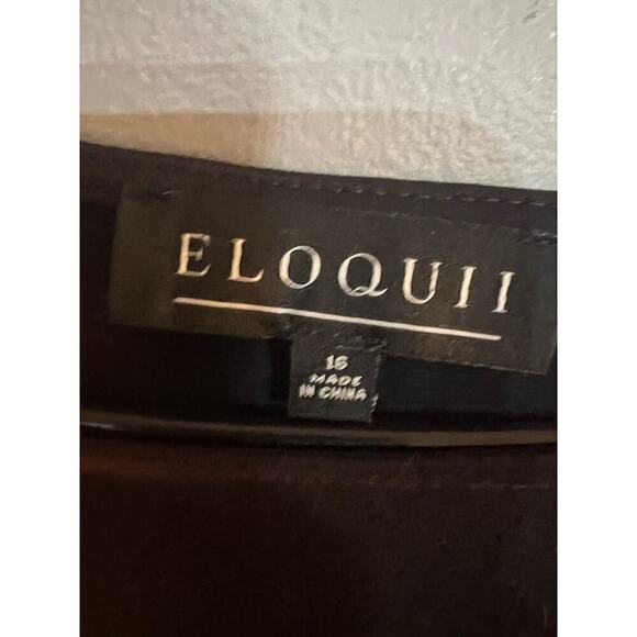 Eloquii plus size black 3/4 sleeve top womens 16 NWT - Picture 6 of 9